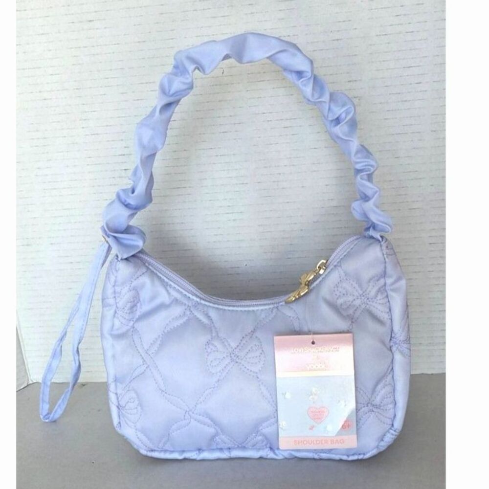 LoveShackFancy x Target - Yoobi Shoulder Bag NWT Periwinkle Bow Quilted